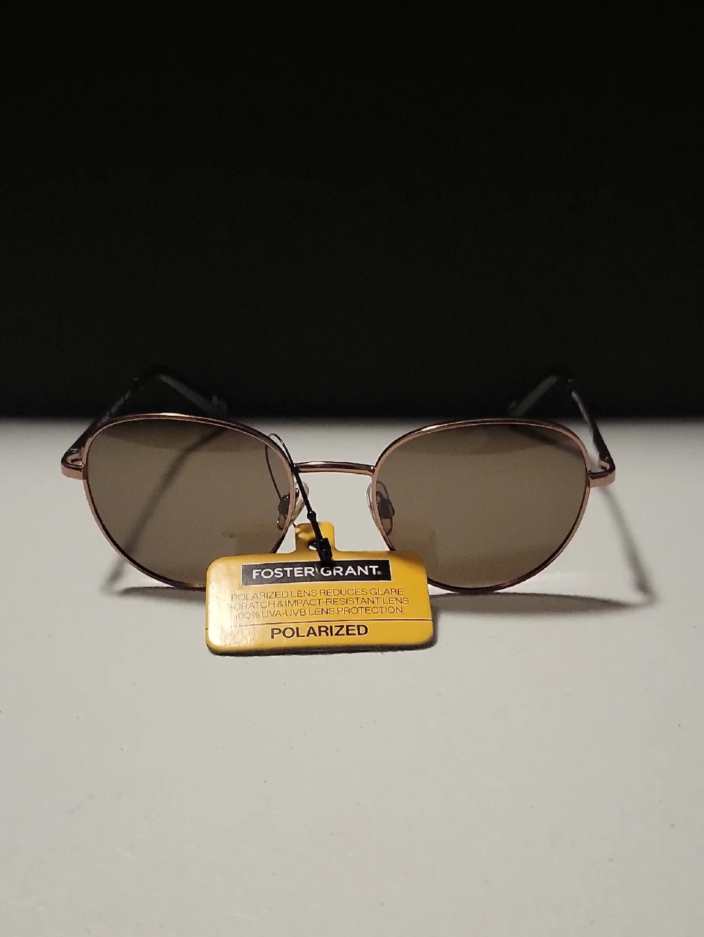 Foster Grant Men’s Polarized Sunglasses - Brown Lenses, Rose Gold Frame